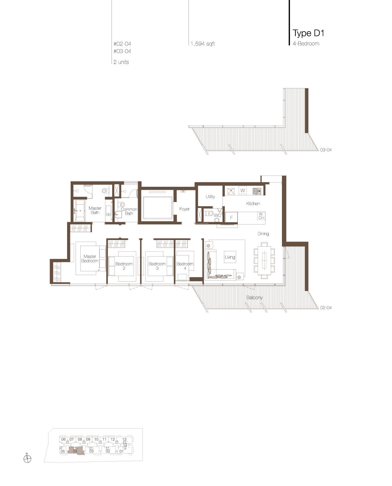 Cluny Park Residence 4 Bedroom Type D1 Floor Plan 