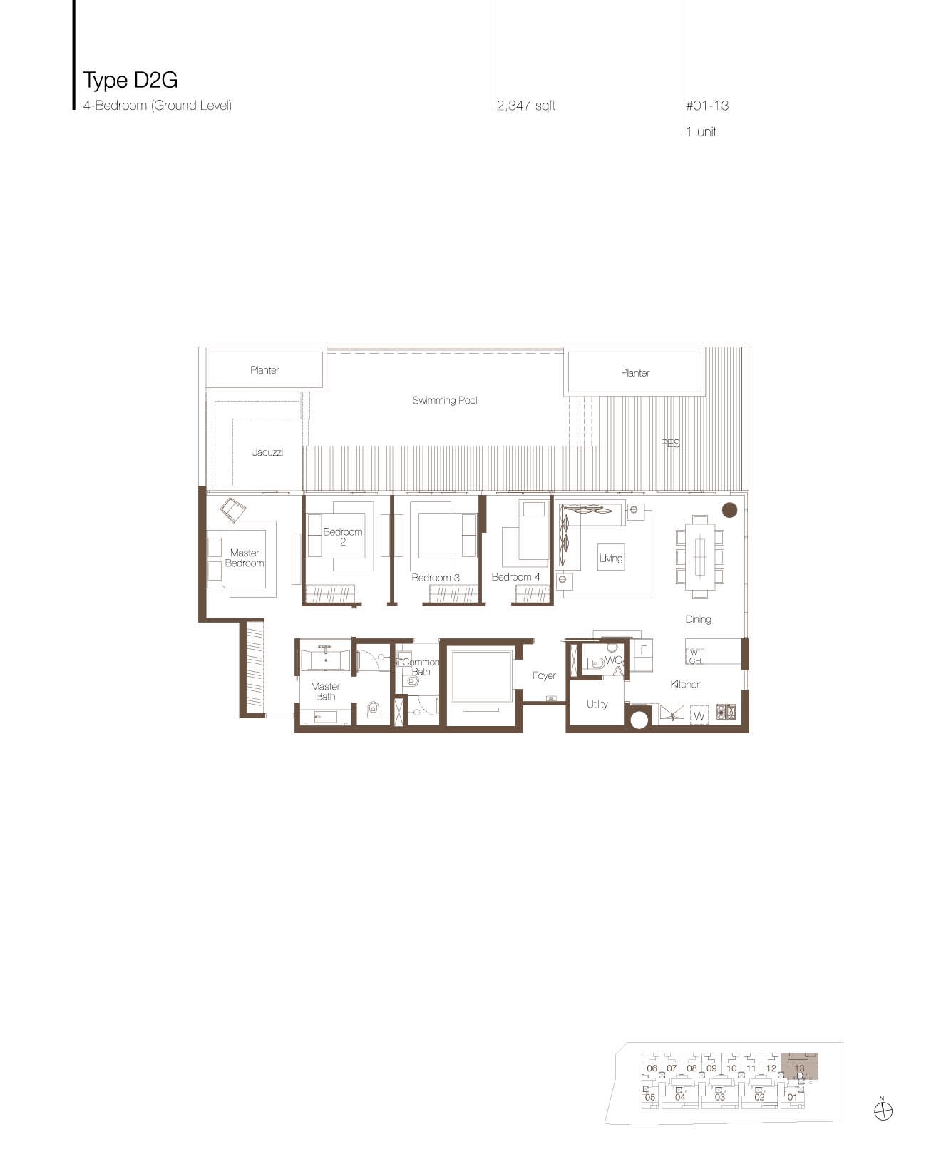 Cluny Park Residence 4 Bedroom PES Type D2G Floor Plan