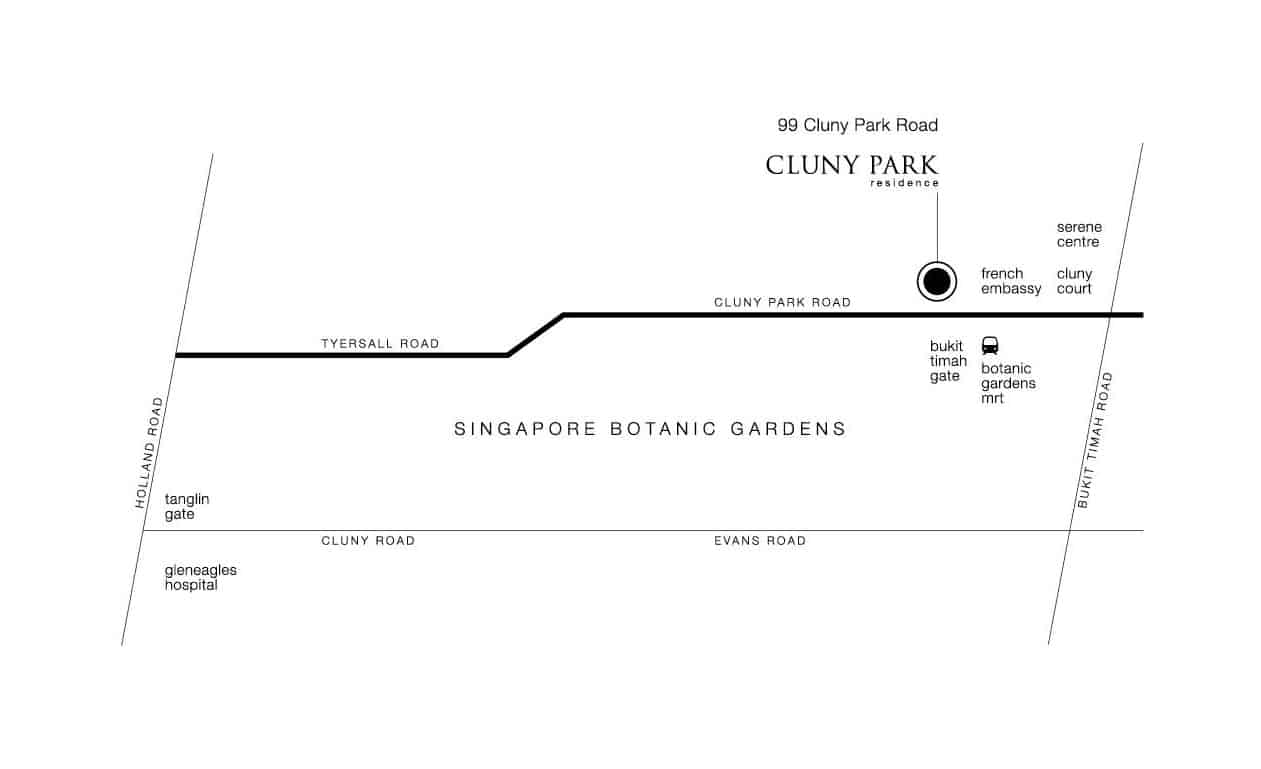 Cluny Park Residence Location Map